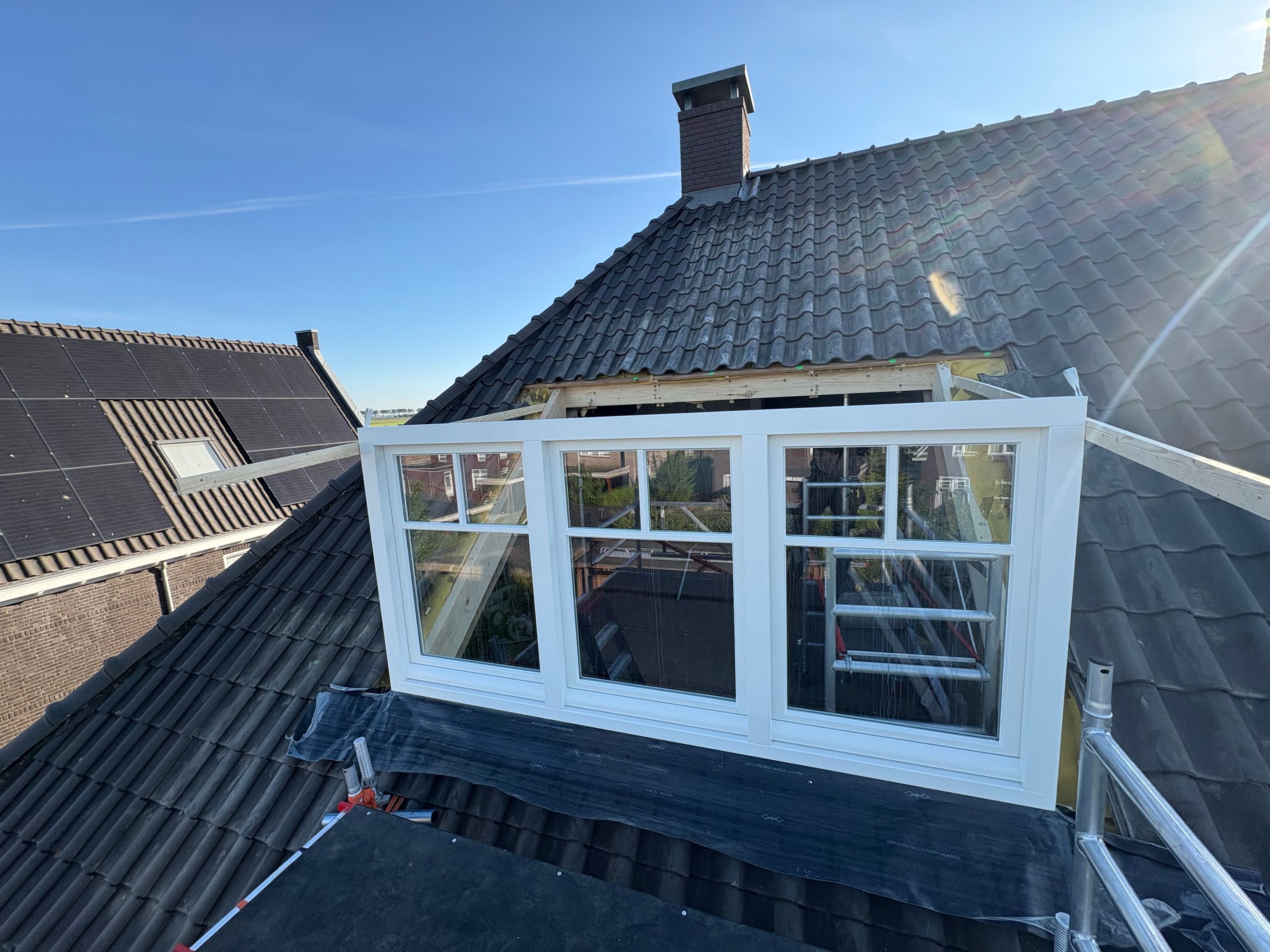 Geraamte dakkapel, tijdens aanleg